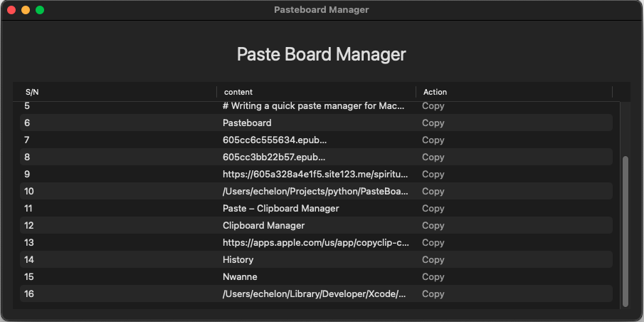 alt Paste board manager in use